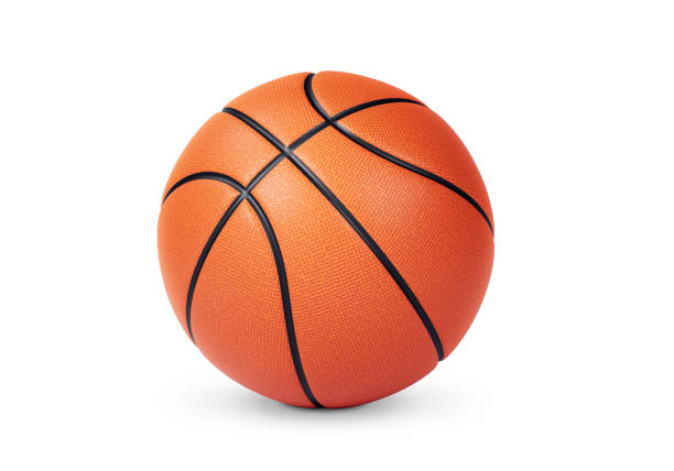 istock Orange basketball ball on white background 1991951689