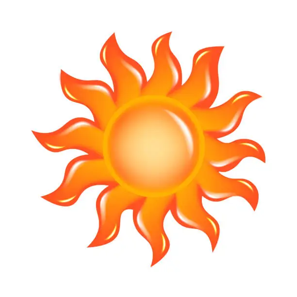 Vector illustration of Sun icon. Hot symbol. Vector illustration