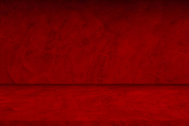 istock Wall interior background, studio and backdrops show products.with shadow from window color red . background for text insertion and presentation product 1992018094