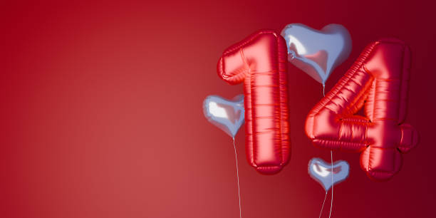 istock Happy Valentine's Day Banner Greeting Card Heart Shape. 3d render. 1992028138
