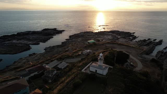 The sun sets off the coast of Jogashima