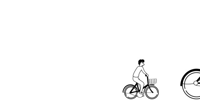 Happy father and son riding the bicycle , Many Bicycles Background video animation, family