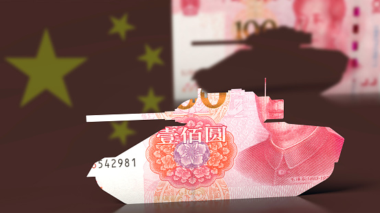 Symbolic image: Chinese army and money