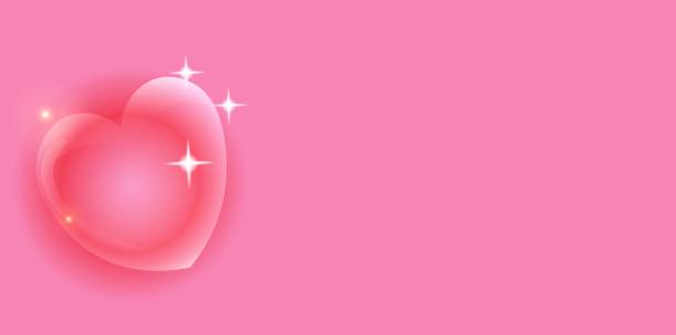 istock Valentine's Day postcard template with heart shaped balloons on red background. Cute love banner or greeting card 1992069950