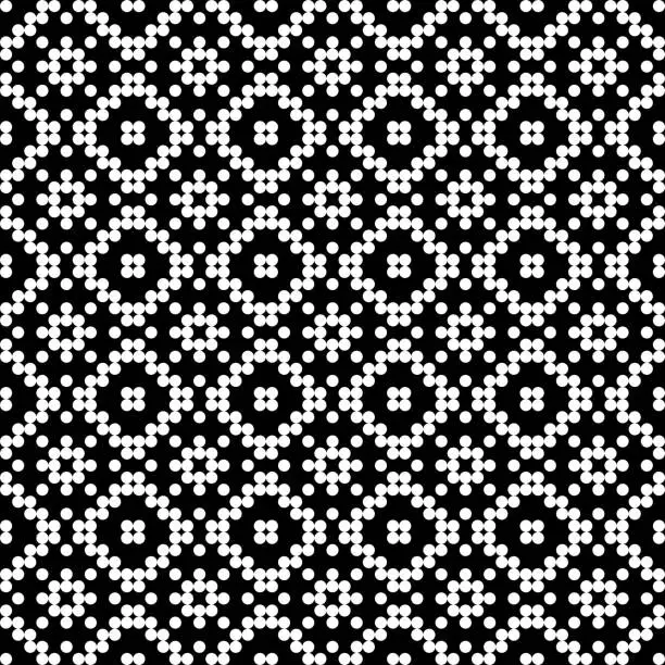 Vector illustration of Seamless geometric pattern. Black and white