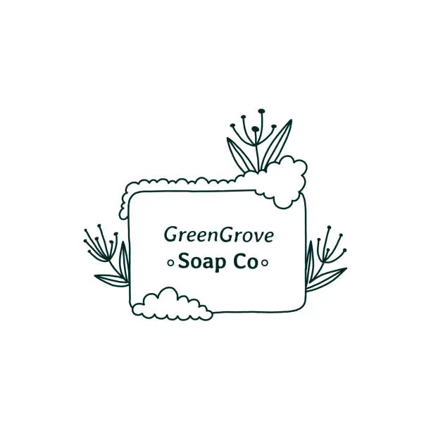 Vector illustration of Botanical Foam Soap Logo