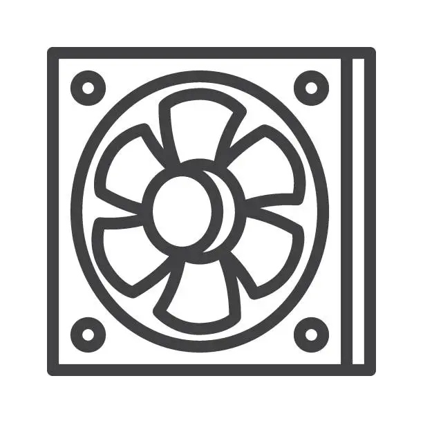 Vector illustration of Computer fan line icon