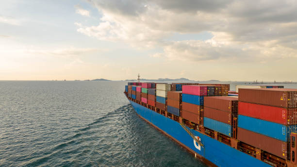 istock Aerial view container cargo maritime ship freight shipping by container cargo ship, Global business import export commercial trade logistic container cargo freight shipping. 1992105027