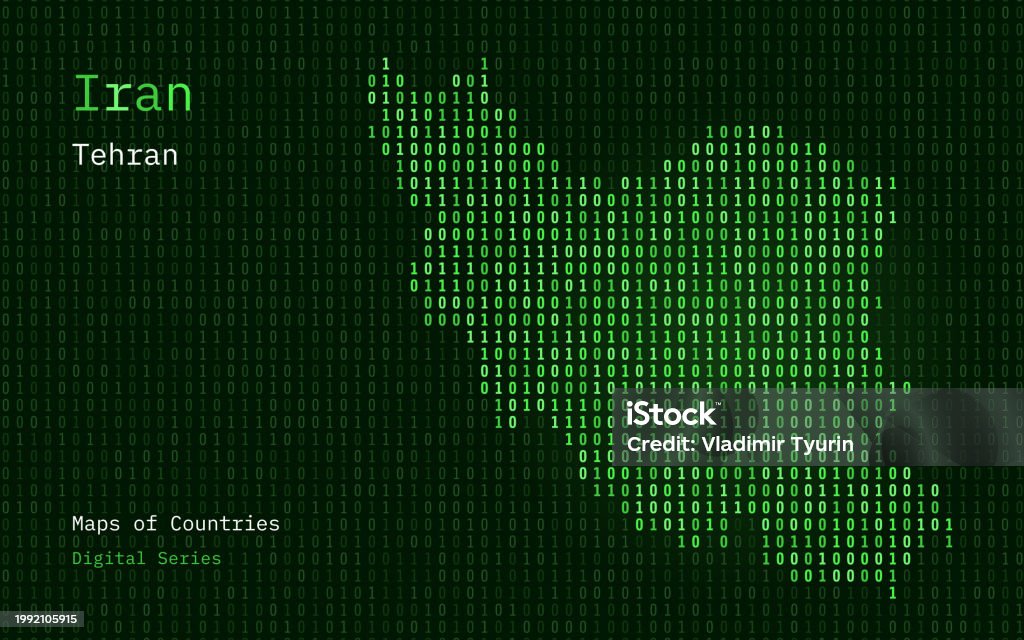 Iran Area Code Iran Map Shown In Binary Code Pattern Stock Illustration - Download ...