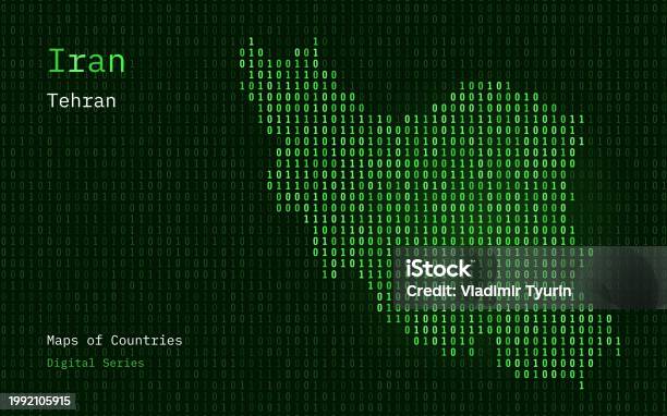 Iran Map Shown In Binary Code Pattern Stock Illustration - Download ...