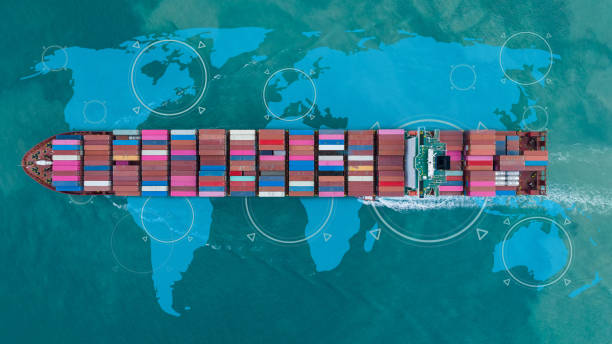 istock Aerial view container cargo maritime ship freight shipping by container cargo ship, Global business import export commercial trade logistic container cargo freight shipping. 1992108085