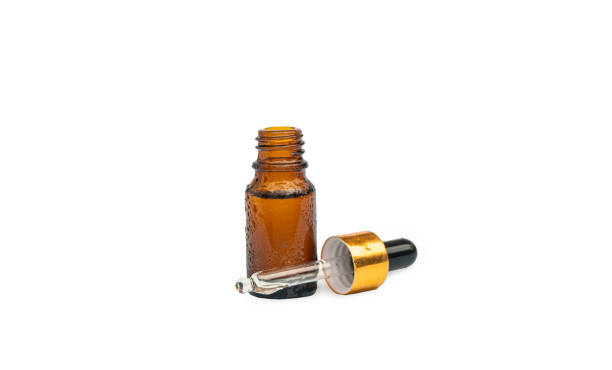 istock Serum contained in brown glass bottle isolated on white background with clipping path. 1992174381
