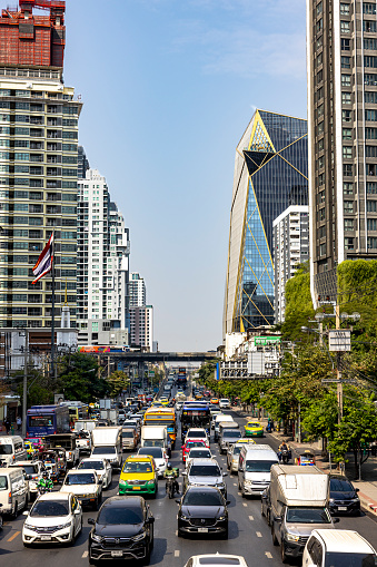 Bangkok,Thailand-January 29,2024:Traffic at Bangkok city