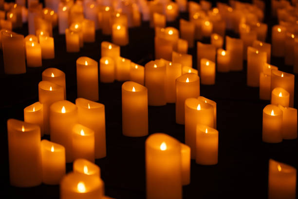 lots of glowing candles background for design purpose