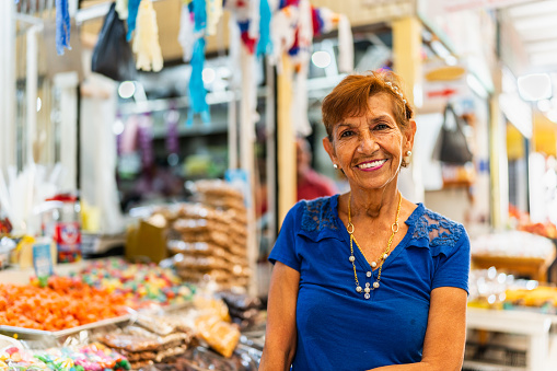 Portrait of a senior woman at market