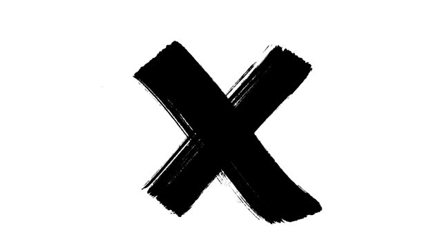 The Letter X of English Alphabet Drawn with a Black Marker