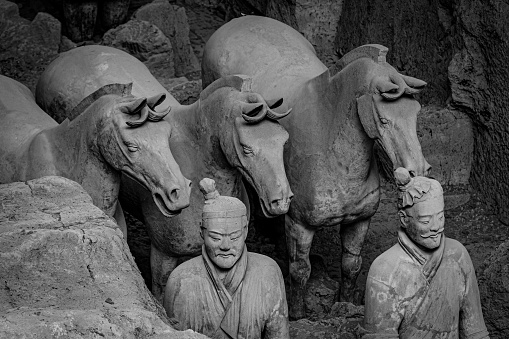 Xian, Shanxi, China - August 25, 2014: The Terracotta Army of Xian in China
