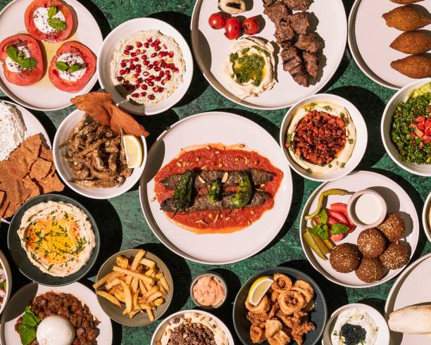 różne libańskie jedzenie - claudia zdjęcia i obrazy z banku zdjęć
