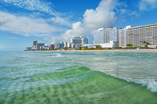 A clear, clean wave on Miami Beach.