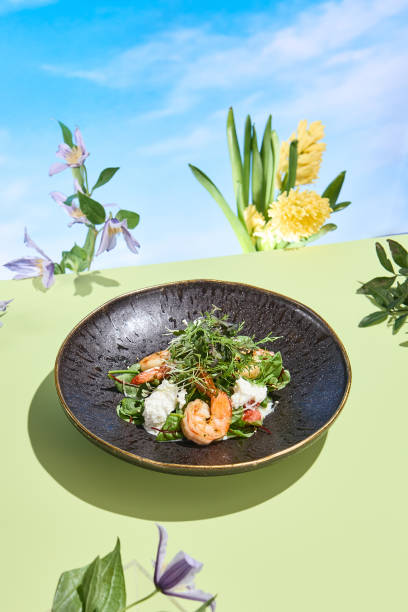 istock Stracciatella and Shrimp Salad with Surreal Floral Overtones for Spring and Summer 1992273509