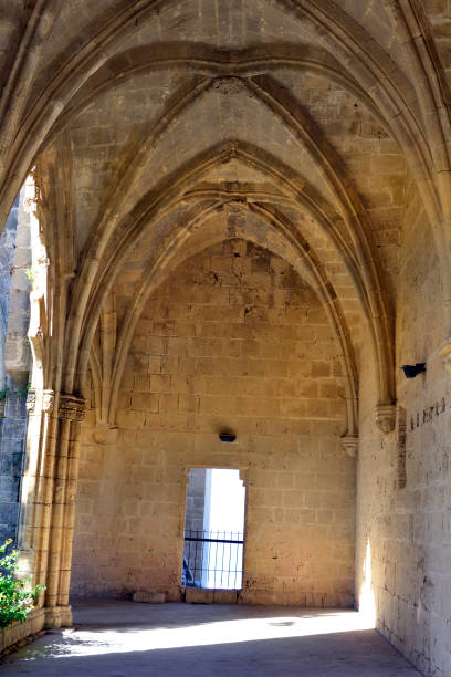 Cyprus, historic arches in Bellapais Abbey
