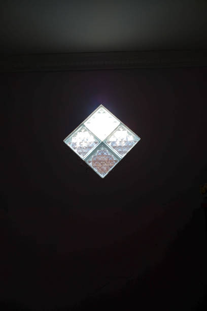 a glass block on a room wall for additional lighting.