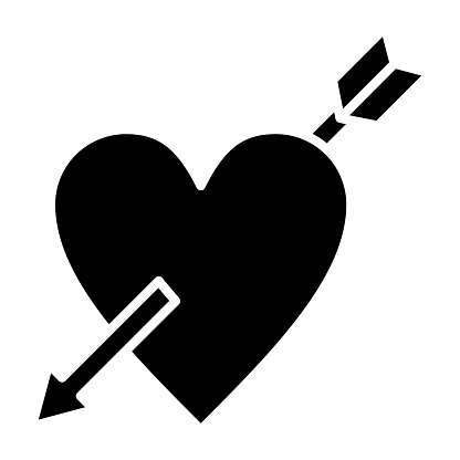 Heart Arrow icon vector image. Can be used for Wedding.