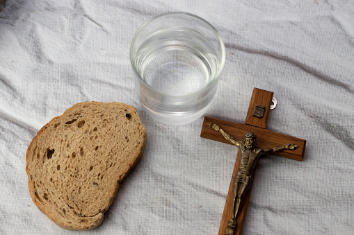 Lent - Crucifix, bread and water