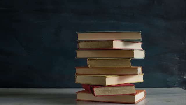 animated stack of books sequenz,education is power,readinglearning, back to school concept