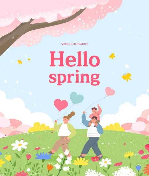 Vector illustration of Spring template