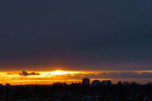 Warsaw Central Skyline at Sunset