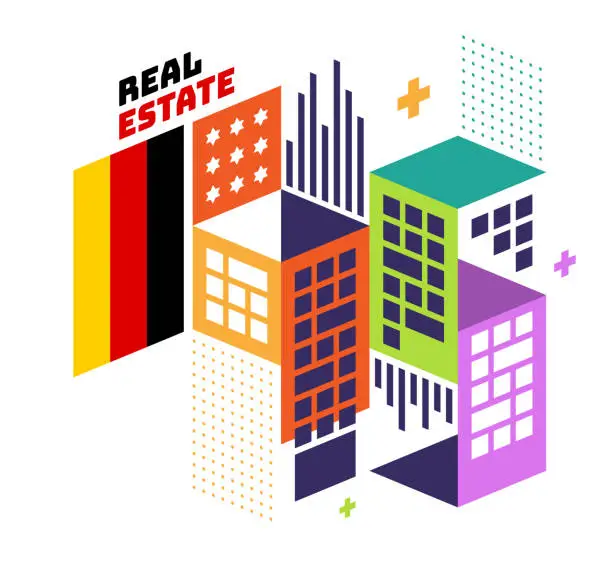 Vector illustration of Real Estate Illustration for Germany
