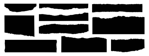 a set of torn paper with jagged edges. torn sheets for design, collages, cards. torn frames in an aged style. modern vector illustration. - kağıt stock illustrations