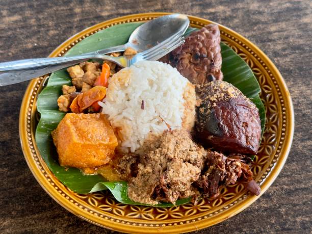 nasi gudeg yogyakarta / ryż gudeg - chlebowiec zdjęcia i obrazy z banku zdjęć