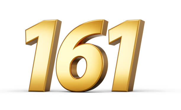 istock 3d number 161 one hundred sixty one Gold text isolated on white background with reflection 3d illustration 1992428225