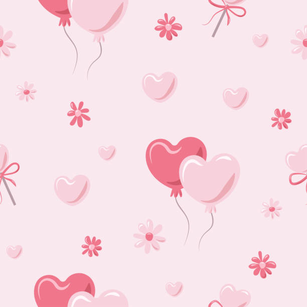 ilustrações, clipart, desenhos animados e ícones de padrão sem costura, fundo romântico adorável, ótimo para o dia dos namorados, dia das mães, têxteis, papéis de parede, banners - design vetorial - flower valentines day valentine card backgrounds