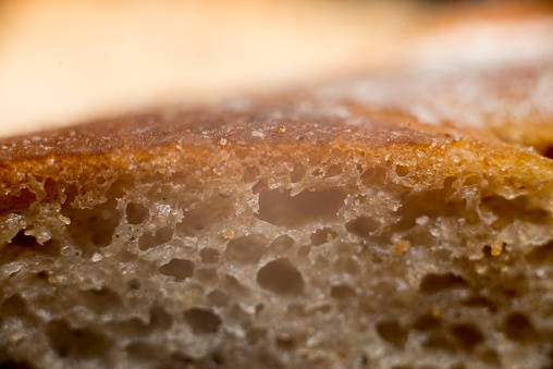 Macro photography, cuted bread
