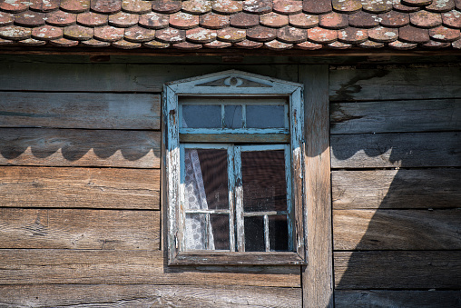 Facade of a farmhouse in East Tyrol, Austria. Photo was made in the hamlet of Breitlahner near Mayrhofen, East Tyrol, Austria. Situated in the national park Zillertal Alps