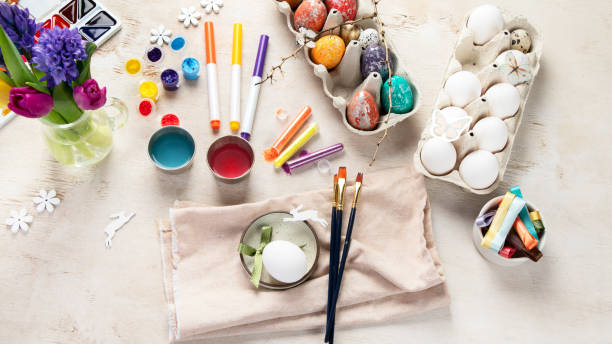 istock DIY Easter egg painting. Holidays and creativity. Tradition concept 1992528574