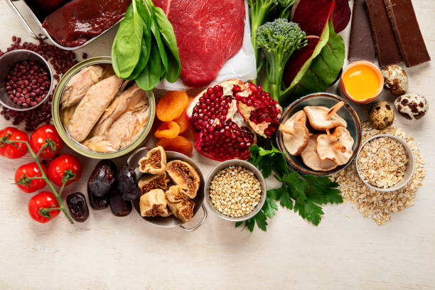 istock Food containing natural iron. Healthy eating 1992536534