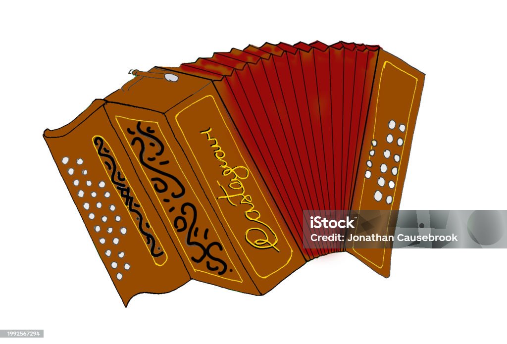 Melodium Instrument Melodeon Stock Illustration - Download Image Now - Accordion ...