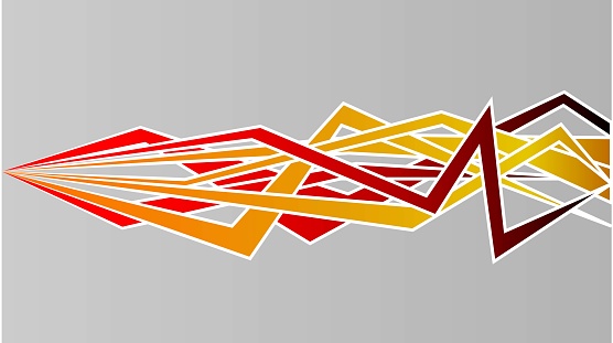 Automotive art geometric stripe sticker. Truck or car or vehicle abstract stripes. Zigzag pulse backdrop.