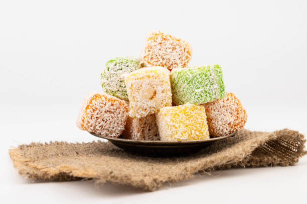 istock Traditional Turkish delight isolated on white background. Close up. 1992585836