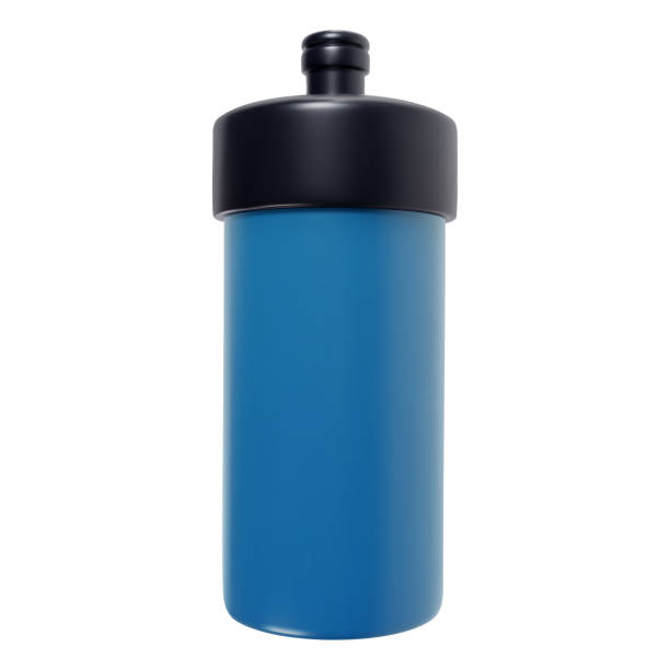 istock Blue plastic sport water bottle in bright cartoon 3d style. Cute modern minimal vector illustration. 1992612989