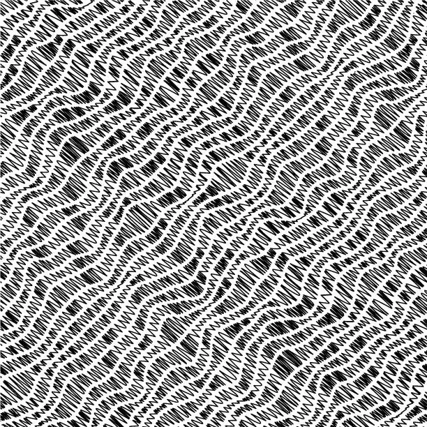 Vector illustration of Simple monochrome scribble abstract pattern. Seamless vector random texture