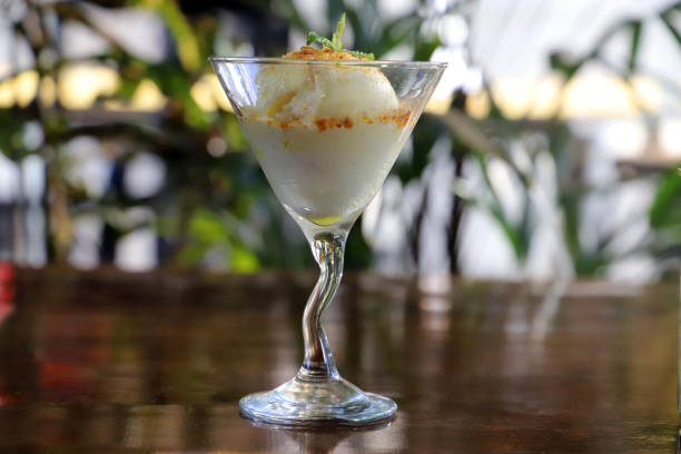 istock Mascarpone ice cream topped with chestnut flour. 1992620703