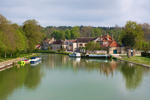 Tanlay, Yonne, harbor of the village on the Canal-du-Bourgogne
