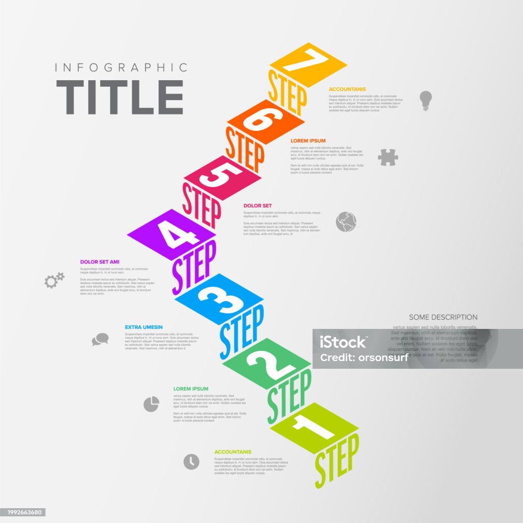 Steps. Figure Ilustración de Infogrpahic Stairs Steps Diagram Template y más Vectores ...