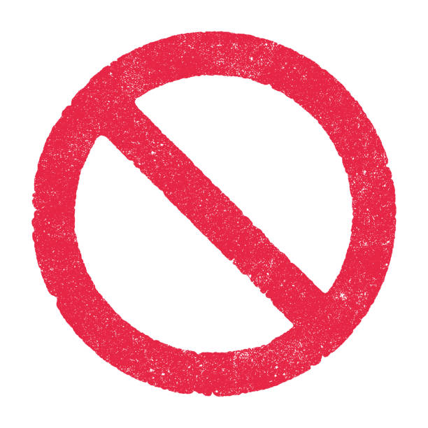 verbotenes zeichen rote tinte stempel - backslash stock-grafiken, -clipart, -cartoons und -symbole