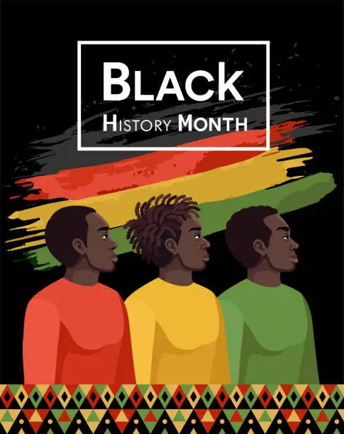 Vector illustration of Black History Month. African American History. Celebrated annual. In October in Great Britain. In February in United States and Canada.